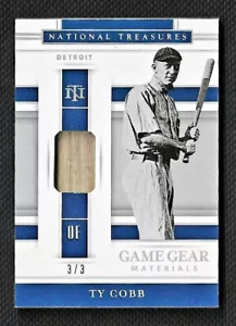 TY COBB 2020 National Treasures 3/3 GAME USED Relic Detroit Tigers #1 HOF MINT - Picture 1 of 2