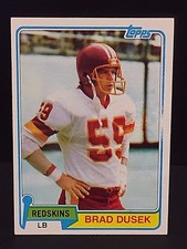 BRAD DUSEK 1981 Topps Football ERROR Border BREAK OddBaLL Card #499 REDSKINS
