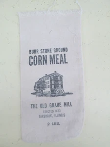 Vtg Old Graue Mill Canvas Corn Meal 2 Lb Bag Hinsdale IL Buhr Stone Ground 11x5" - Picture 1 of 2