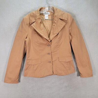 Vtg Y2K Blushe Impressions Beige Sprawl Collar Jacket Career Women Blazer Size 6 - Изображение 1 из 4
