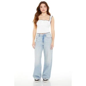 Forever 21 | Bleach Washed Slouchy Straight Leg Jeans - Picture 1 of 6