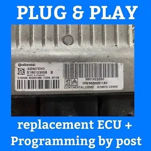 PLUG & PLAY PEUGEOT ECU S180123008B 9801622880 + PROGRAMMIERUNG PER POST - Bild 1 von 2