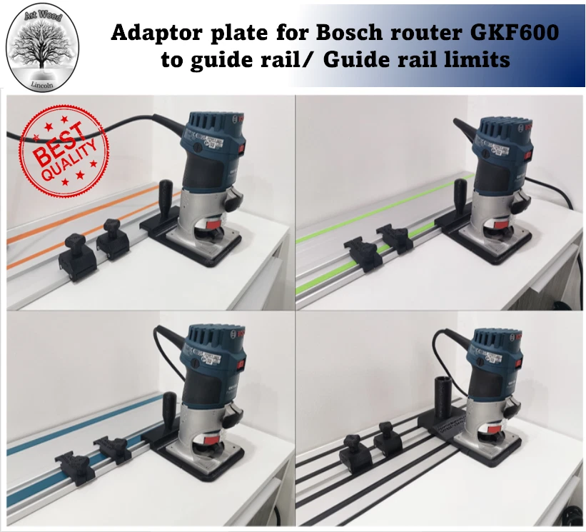 Adaptor Bosch router GKF600 to guide rail track groove Made in UK Heavy duty - Image 1 of 1