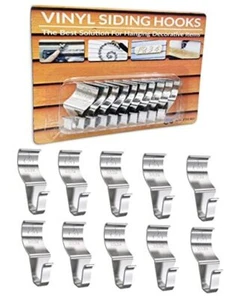 Vinyl Siding Hooks Hanger (10 Pack) | Vinyl Siding Hooks for Hanging Sliver - Picture 1 of 7
