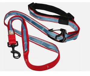 Kurgo Quantum Red Blue Crossbody Waist Belt Hands Free Reflective Dog Leash - Picture 1 of 11