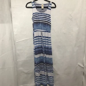Faded Glory Maxi Dress Women's Small (4-6) striped Sleeveless - Picture 1 of 6