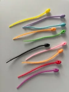 Jeu de 10 attaches de câble en silicone réutilisables - attaches torsadées en caoutchouc pour fils et cordons - Photo 1/1