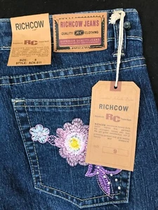 Richcow Jeans 9 RCK-811 Azul Denim Bolsillos Embellecidos Nuevo Talla Cintura 29 Lngt 31 - Imagen 1 de 9