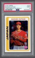 2018 Topps Throwback Thursday Shohei Ohtani #107 Rookie RC PSA 9 MINT