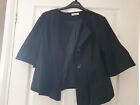 Ladies Smart Black Linen Style Jacket By Amara Size 12