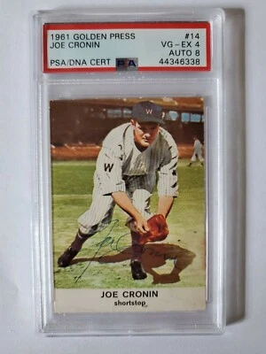 1961 Golden Press Joe Cronin Autographed PSA 4 PSA/DNA Auto 8 - Image 1 of 2