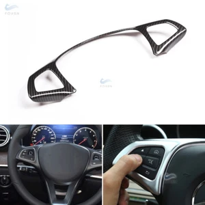 Carbon Fiber Steering Wheel Cover for Mercedes Benz C E GLC CLA Class W205 W213 - Picture 1 of 5