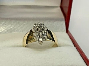 10K YELLOW GOLD ESTATE GENUINE DIAMOND LADIES NXXX - Picture 1 of 4