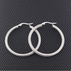 Women Men Stainless Steel Hypoallergenic Round Lattice Hoop Earrings 20/30/40mm