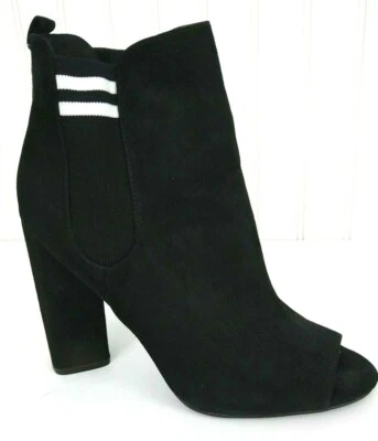 Botas al tobillo Qupid para mujer talla 9 M zapatos negros punta abierta tacón alto bloque Foto 1 de 4