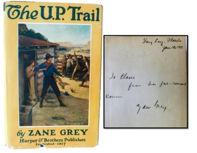  Zane Grey 1918 SIGNED 1st Edition of The U.P Trail,  Rare Dust Jacket - Image 1 of 4