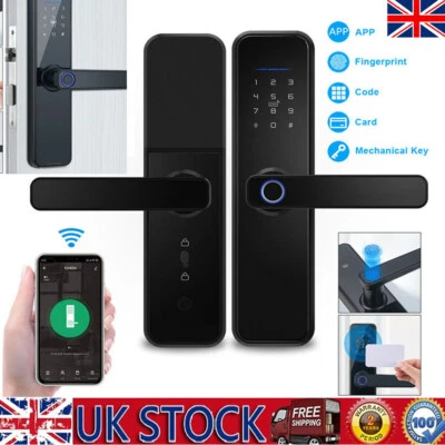 Smart Electronic Door Lock Fingerprint Card Password Keys Unlock Home Security - Image 1 of 4