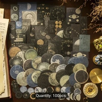 20件装月球周期月相太空行星天文学贴纸全新 — 第 1/4 张图片