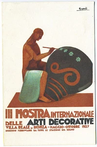 III Mostra International Decorative Art 1927 Milano Poster Type Postcard - Picture 1 of 2