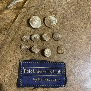 Polo Ralph Lauren REPLACEMENT BUTTONS set of 10 WATERBURY blazer suit gold - Picture 1 of 6