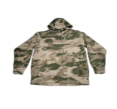 Cabela's Berber Fleece Hooded Pullover Outfitter Camo Sherpa Mens Size Large - Image 1 of 4