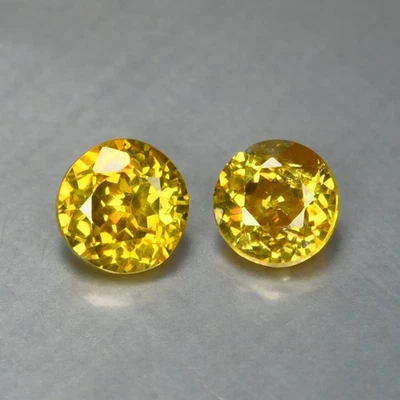 0,75 quilates [par de 2 piezas] corte redondo perfecto superior 4,3 x 4,1 mm esfalerita verde natural Foto 1 de 4