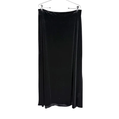 Alex Evenings Velvet Maxi Skirt Womens Size XL Black Stretch Formal Festive - Image 1 of 4