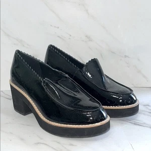Eileen fisher harria Black Patent Leather Loafers sz 5 - Picture 1 of 4