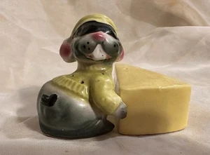 Vintage Einbrecher Käseräuber Maus mit Maske Käse stehlen Salz & Pfeffer - Bild 1 von 8