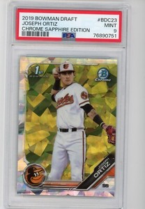 2019 BOWMAN DRAFT CHROME SAPPHIRE EDITION JOSEPH ORTIZ RC PSA 9 ORIOLES QTY