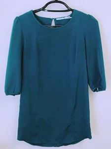 GREAT CONDITION Kimchi Blue 3/4 Sleeve Green Shift Dress Size Small - Picture 1 of 5