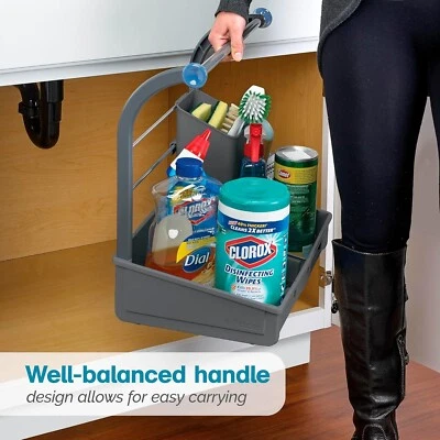 Carrito de fregadero debajo de la cocina baño fregadero organizador soporte de limpieza Foto 1 de 4