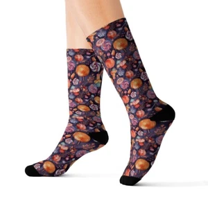 Watercolor Candy Halloween Socks - Picture 1 of 13