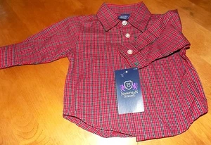 JONATHAN STRONG 12 Meses 12M Niño A Cuadros Camisa de Vestir Botones Frontal NUEVA CON ETIQUETAS - Imagen 1 de 5