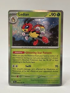 Ledian 003/142 Holograma Raro - Pokemon Juego de cartas coleccionables Stellar Crown - Casi Como Nuevo - Imagen 1 de 2