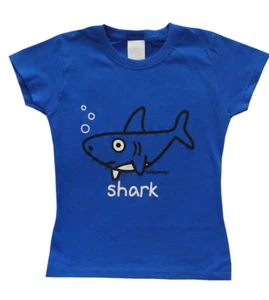 Camiseta NIÑAS TIBURÓN azul real. Edades 3-11 años. - Imagen 1 de 12