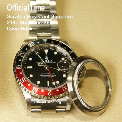 Scratch Resistant Sapphire Perspective Case-Back for Rolex GMT-Master II #16710 - Image 1 of 4