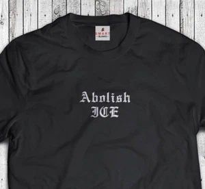 Camiseta Abolir ICE Embroidered - No Human is Illegal Defund - Camiseta Activista - Imagen 1 de 9