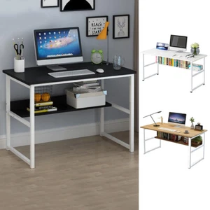 Wood Computer Desk with Storage Shelves Modern Laptop Table for Home Office 43in - Picture 1 of 15