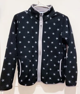 Kids Boys Uniqlo Black With Stars Fleece Zip-up Cardigan Size 11 (150) - Picture 1 of 6