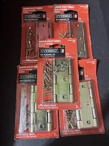 NEW Everbilt 3 Inch  Utility Hinges 613584 2 Pk Satin Brass Set 5 Sets 10 Total - Picture 1 of 3