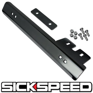 FRONT BUMPER LICENSE PLATE RELOCATION BRACKET BILLET MOUNT HOLDER BAR BLACK P1 - Picture 1 of 1