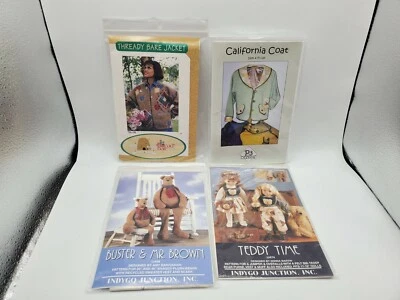 VTG Lot of 4 Patterns Primative/Folk Doll Clothes, Bears, Coats Americana etc - Image 1 of 4
