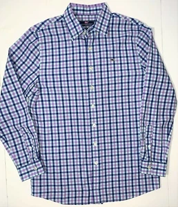Vineyard Vines Blue Plaid Check Button-Up Long Sleeve Shirt Top Boys Youth L 16 - Picture 1 of 7