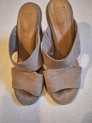 Sandali Ugg donna Celia scamosciati marroni punta aperta slip on taglia 7