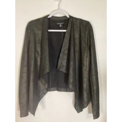 Blazer Cynthia Rowley Talla Mediana Gris Oscuro Imitación Cuero  Foto 1 de 4