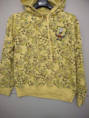 Nickelodeon Sudadera Niños XL Amarillo Bob Esponja Sudadera con Capucha Pullover Bordado AOP Foto 1 de 4