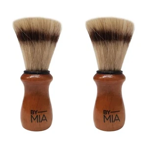 BY MIA Kleiner Rasierpinsel mit Holzgriff | Profi & Heimgebrauch (2er Pack) - Bild 1 von 3