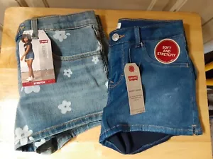 Levi's (TWO) Pair Girls Shorty Shorts Size 16 Regular NEW WITH TAGS - Picture 1 of 5