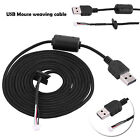 For Logitech G9 G9x Game Mouse Weaving Cable Usb Line Cable Cord 2M Part